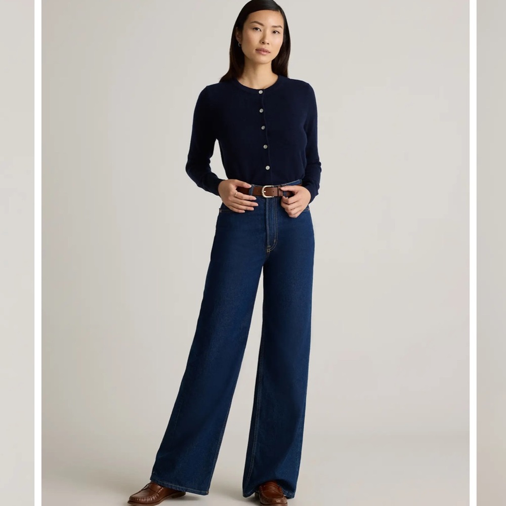NWT Quince Navy Mongolian Cashmere Cardigan